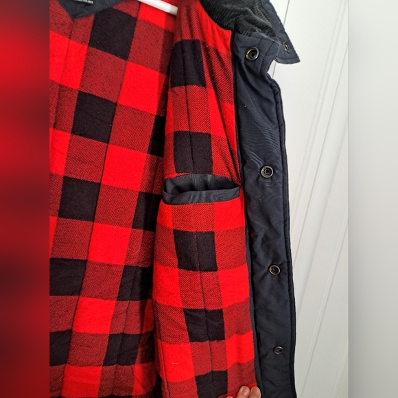 VTG IN CROWD by Celebration men's vest buffalo plaid lining rustic black red LG - Picture 5 of 10